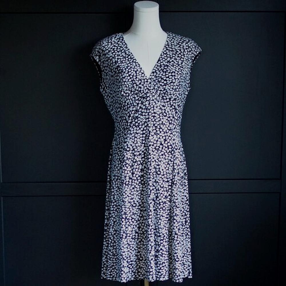 Chaps | Floral Crossover Cap Sleeve Dress
